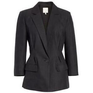 JOlE Lian Pleated Blazer Black